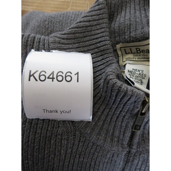 VIINTAGE LL Bean Sweater Medium Cardigan Full Zip Ribbed Chunky Classic - Picture 9 of 9